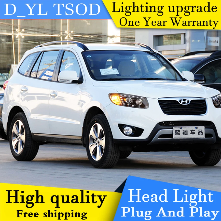 Car Styling Headlights for Hyundai Santa Fe 2006-2012 LED Headlight Head Lamp Daytime Running Light Bi-Xenon HID | Автомобили и