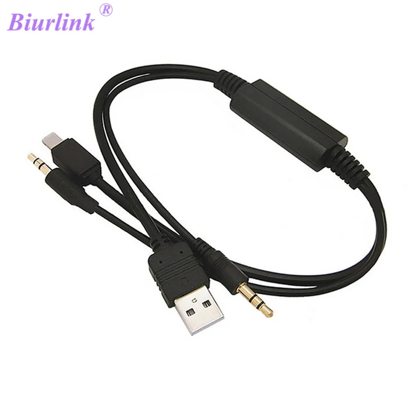 Кабель-адаптер Biurlink с разъемом USB/AUX 3 5 мм для BMW Mini Cooper iPhone 5S 5C 6 | Автомобили и