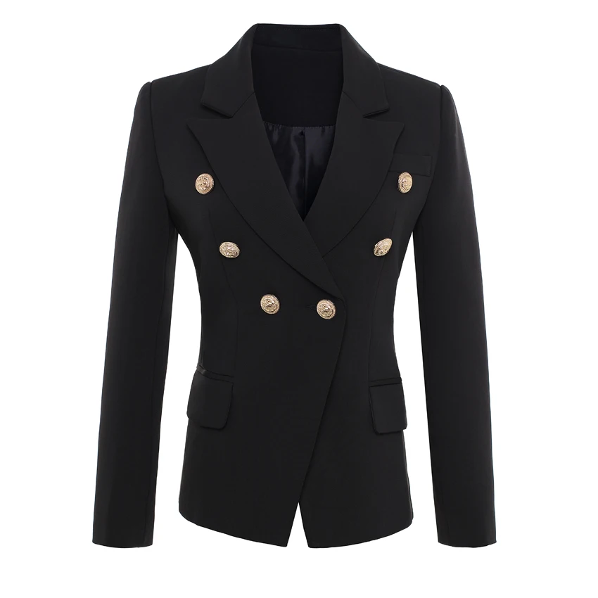 HIGH QUALITY New Fashion 2022 Runway Star Style Jacket Women's Gold Buttons Double Breasted Blazer OuterwearS-5XL