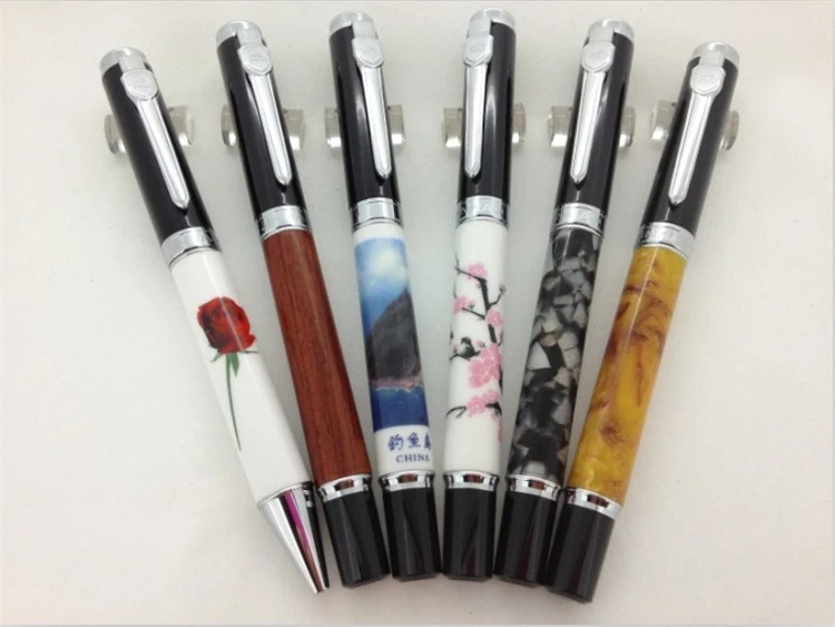 JINHAO 8126 белая фарфоровая перьевая ручка 18 KGP с перьевым наконечником розовым