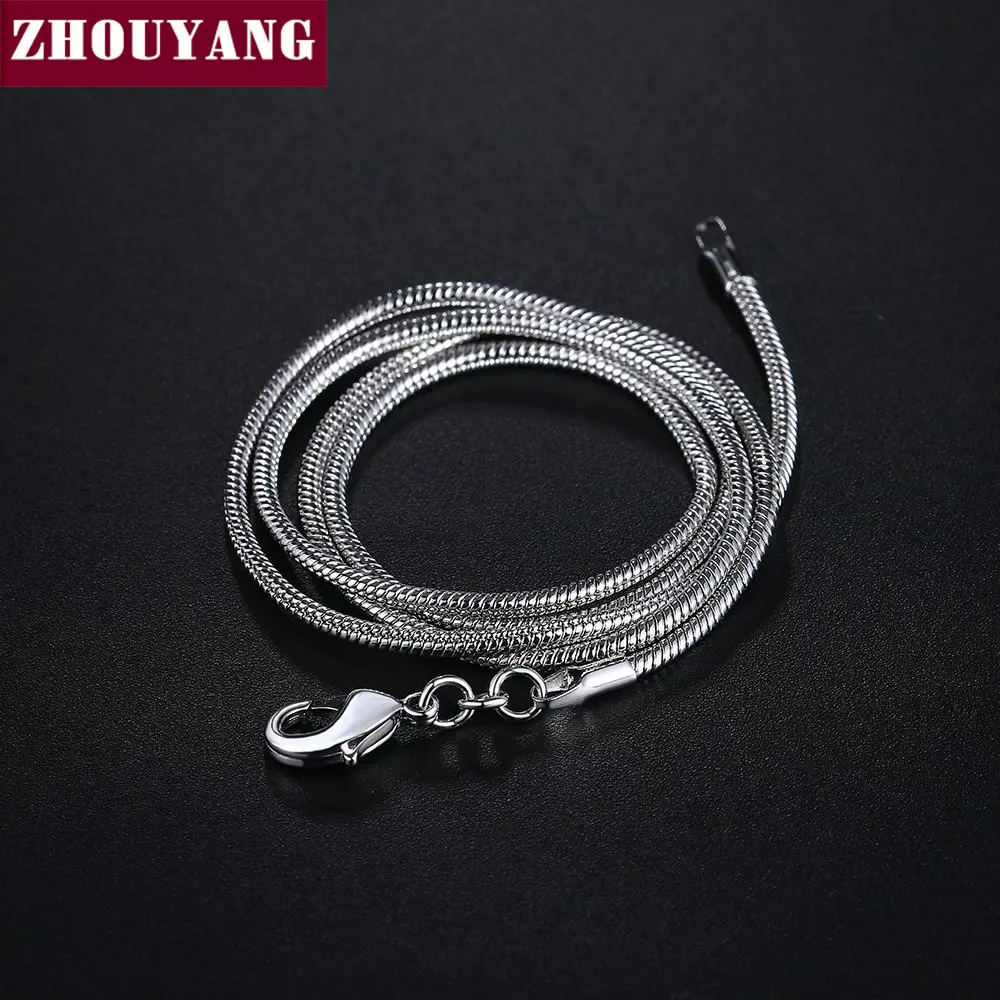 ZHOUYANG 1 мм-2 мм 16-32 дюйма серебристый цвет ожерелье цепочка змеиная кожа Заводская