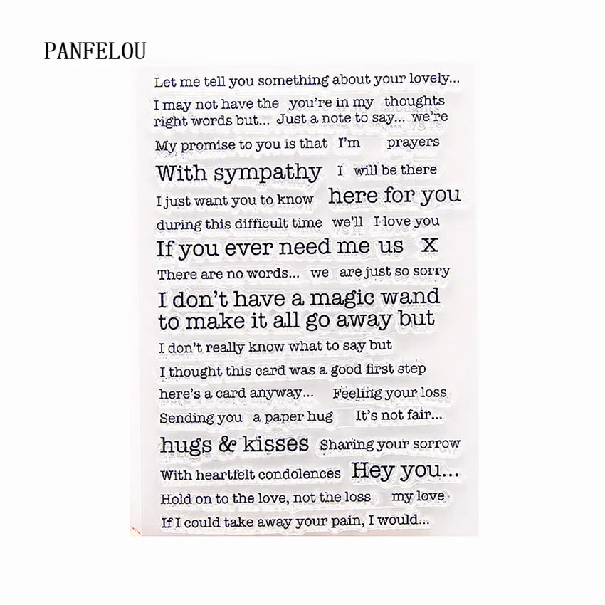 Прозрачные силиконовые резиновые штампы PANFELOU с надписью love для