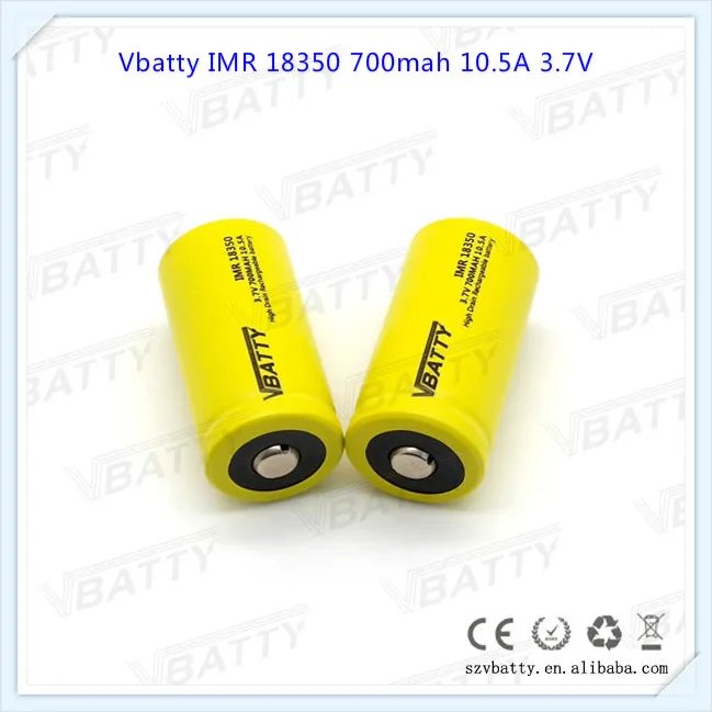 2 шт./лот хит продаж 3 7 в литий ионная батарея Vbatty IMR 18350 700 мАч 10.5A аккумуляторная с