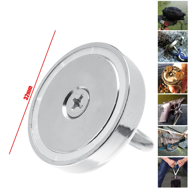 50KG Strong Magnet Pot Fishing Magnets Salvage Hook Strongest Permanent Powerful Neodymium Magnetic+20M Rope | Обустройство дома