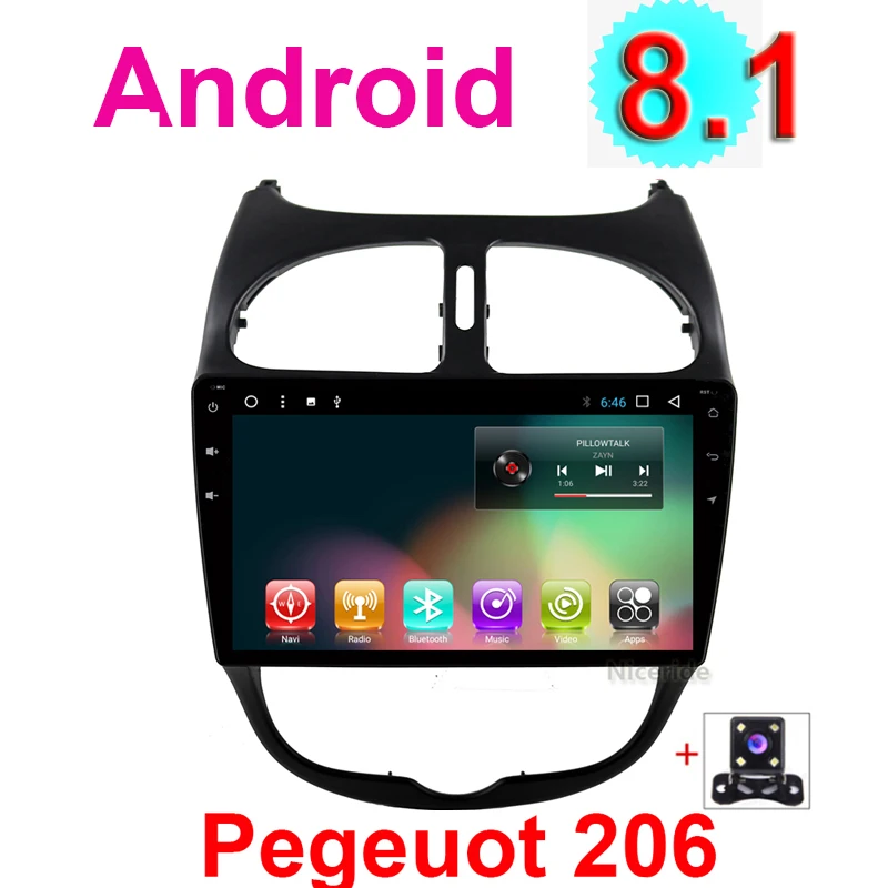2G + 32G Android 8 0 для 206 2001 2008 автомобильный Радио Мультимедиа Видео плеер навигация GPS 2