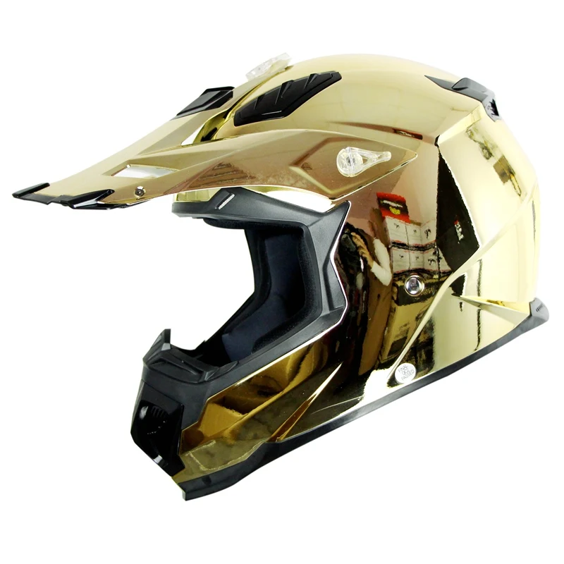 Хромированный синий шлем Nenki для мотокросса внедорожный мотоциклетный MX Capacete