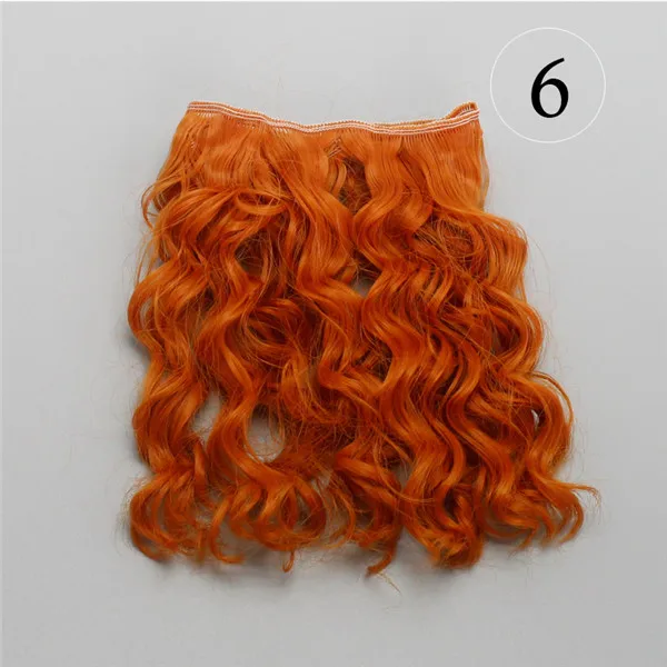 Color 06 15 см кукольные волосы для 1/3 1/4 1/6 BJD diy кукла натуральные волнистые кукольные парики деревья молочный Шелковый парик термостойкие высокотемпературные кукольные волосы - Цвет: Color 06