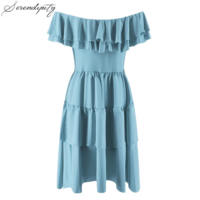 SRDP мини платье с открытыми плечами и оборками летнее праздничное пляжное красное