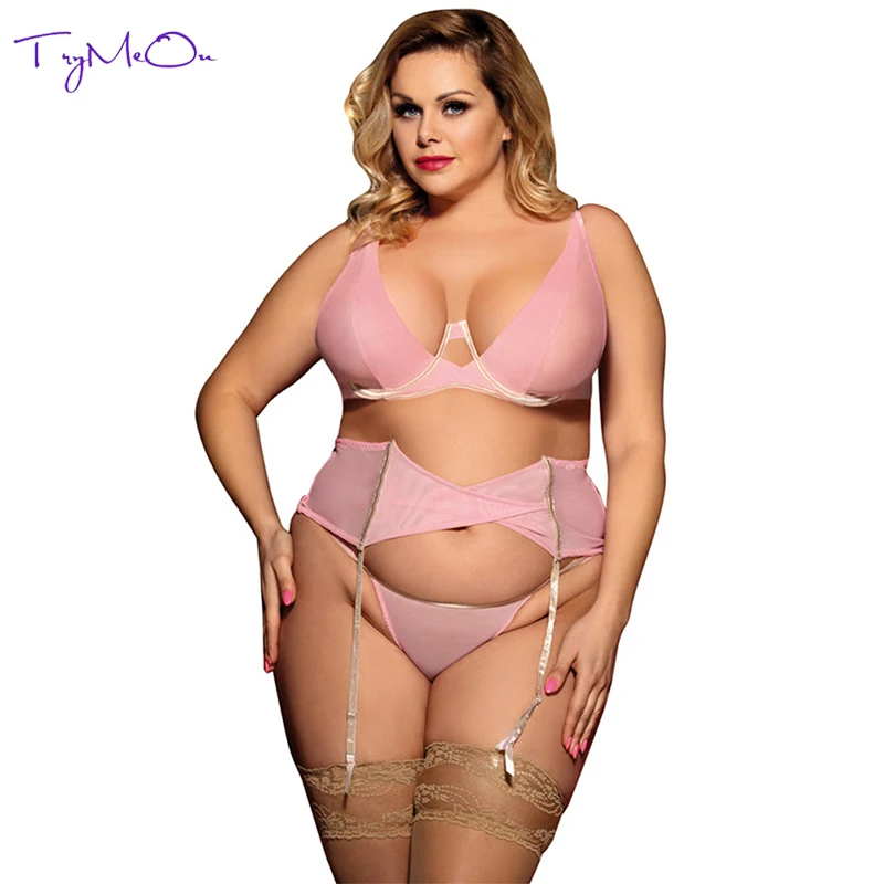Женский кружевной бюстгальтер TryMeOn комплект нижнего белья большого размера с