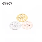 Декоративный цветок TDIYJ, 15 мм, сплав, фотоэлементы, плавающие магнитные пластины, подходит для стекла, медальон с памятью, 1 шт.