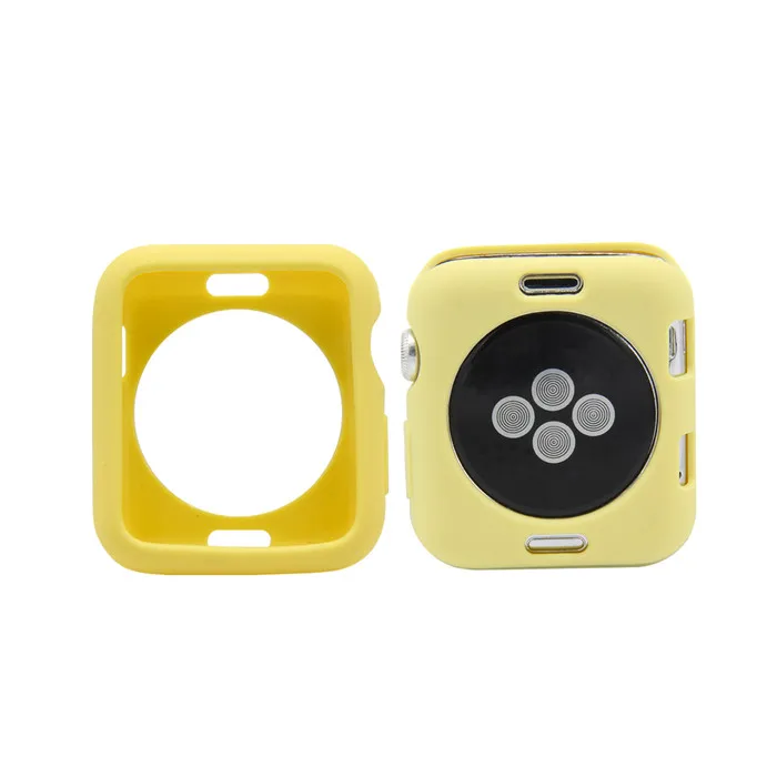 Yellow YUKIRIN мягкий силиконовый защитный чехол для часов Apple Watch 38 мм 42 мм 40 мм 44 мм чехол для браслета для iWatch Series 4 3 2 1 - Цвет ремешка: Yellow