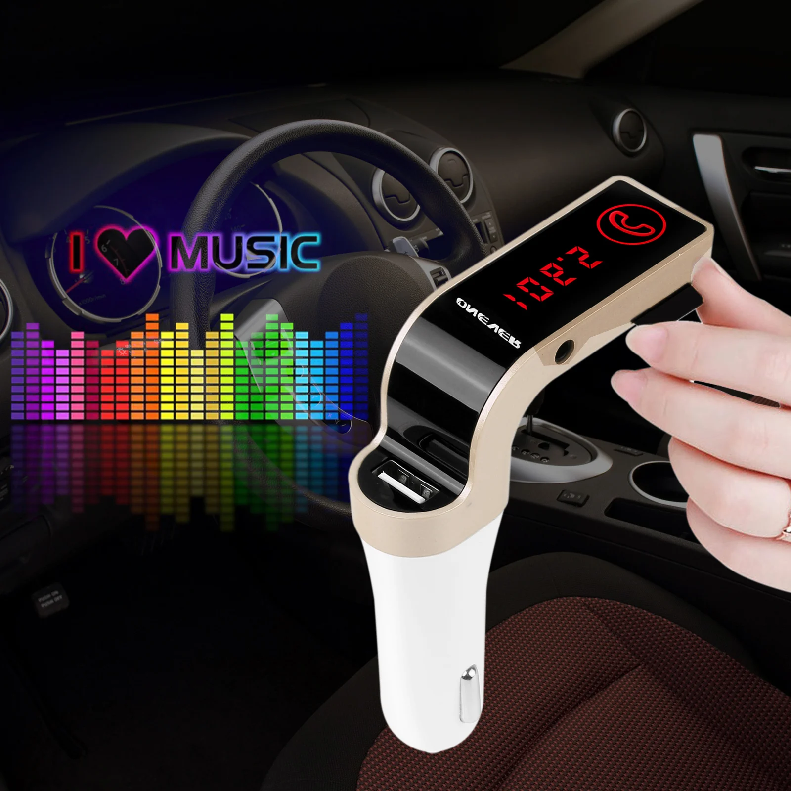 ONEVER 4 в 1 Беспроводной Hands Free Bluetooth fm-передатчик модулятор Автомобильный комплект MP3 плеер sd usb ЖК-дисплей автомобиль музыка плеер G7+ AUX