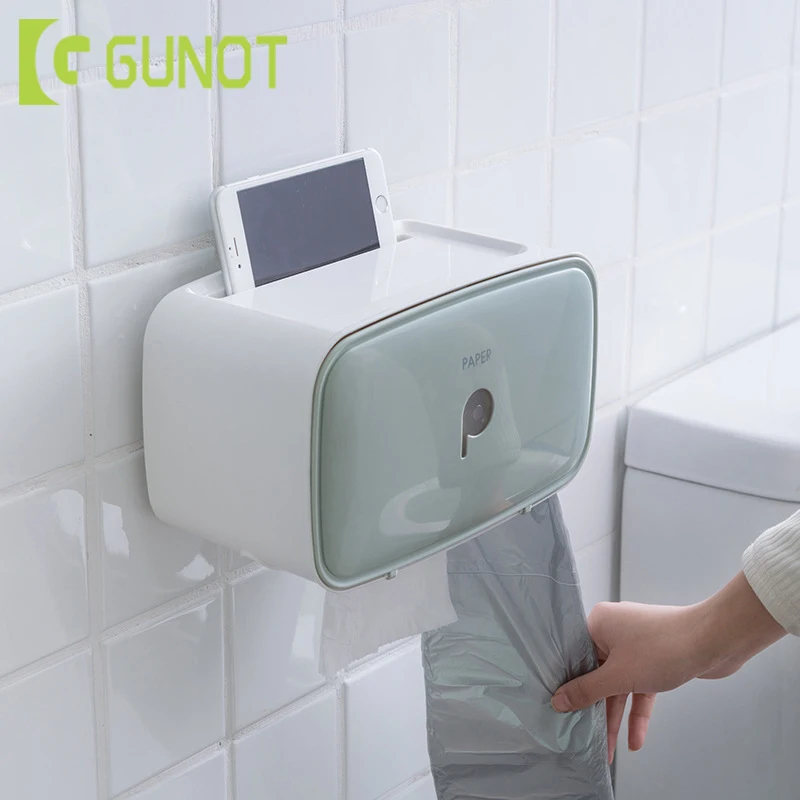 GUNOT портативный держатель для туалетной бумаги настенный диспенсер для туалетной бумаги водонепроницаемый коробка для салфеток мыльница, аксессуары для ванной комнаты