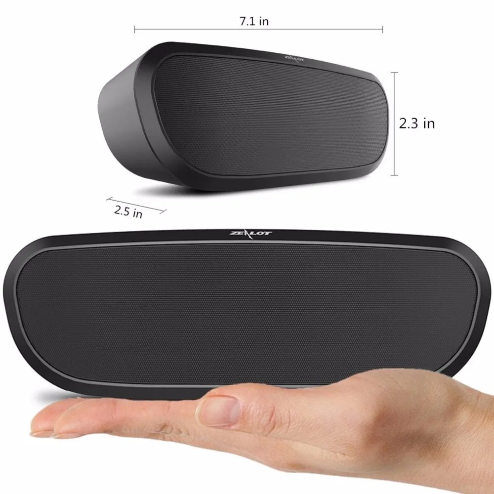 ZEALOT S9 Bluetooth колонка Беспроводная сабвуфер радиоприемник поддержка TF-карты AUX