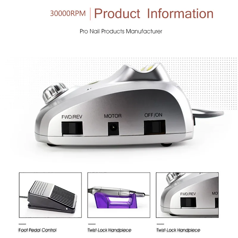 Электрическая дрель для ногтей iBelieve Pro 35000 об/мин оборудование маникюра пилочки