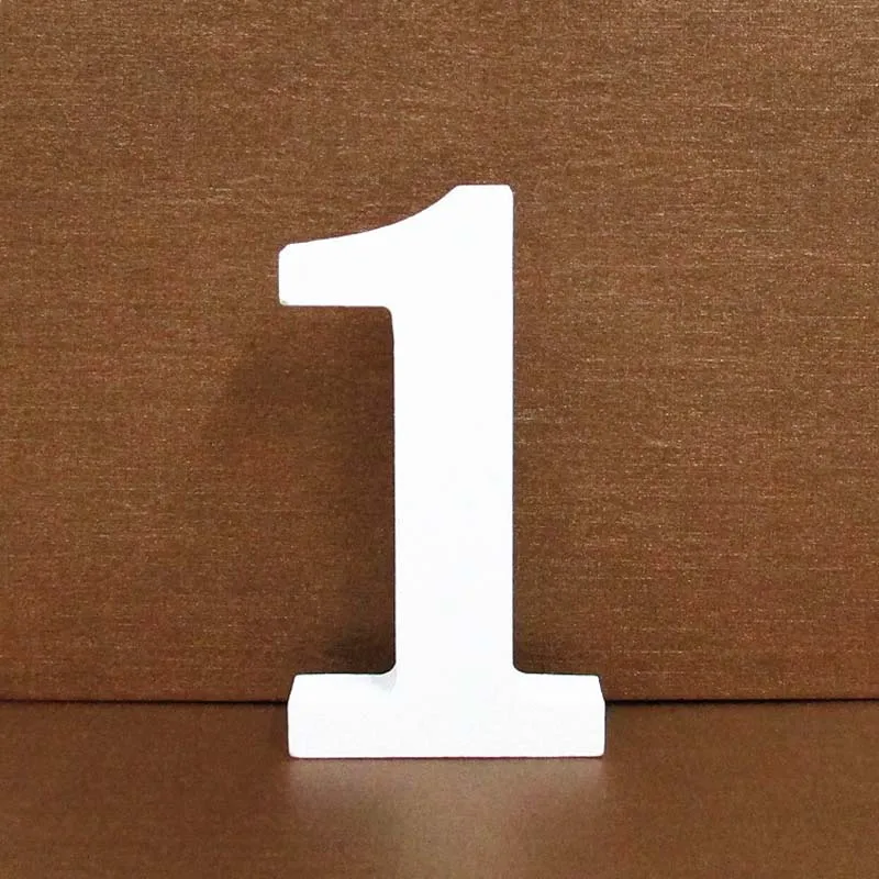 1 1pc 8cm 0-9 A-Z Free Standing White Wooden Numbers Letters Personalised Word Name Design Creative Art Craft Wedding Home Decor - Цвет: 1