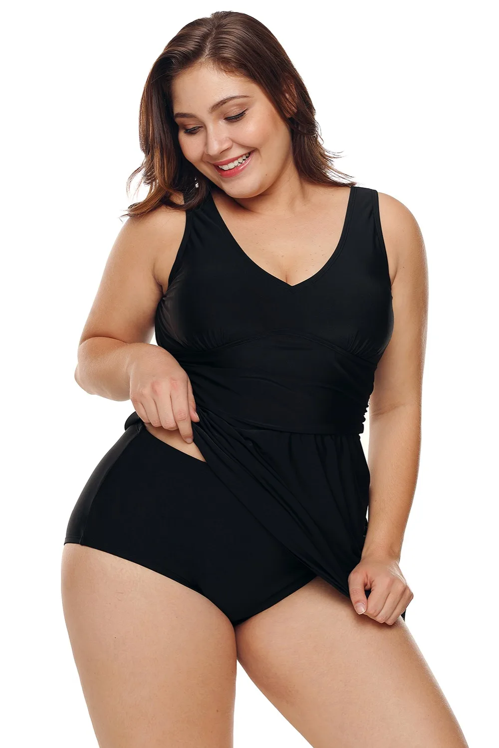 Большой размеры Танкини комплект плюс мягкий Конькобежец Swimdress Купальники для