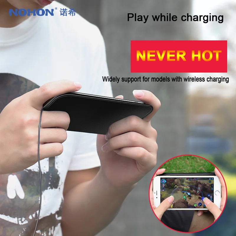 Беспроводное зарядное устройство NOHON Qi для iPhone X 8 Plus Samsung S8 S7 S6 Note 5 LG Nexus 7 Nokia HTC Sony