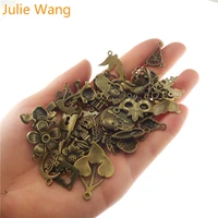 julie wang 100gpack randomly mixed styles antique bronze small charms for necklace pendants bracelet jewelry making accessories