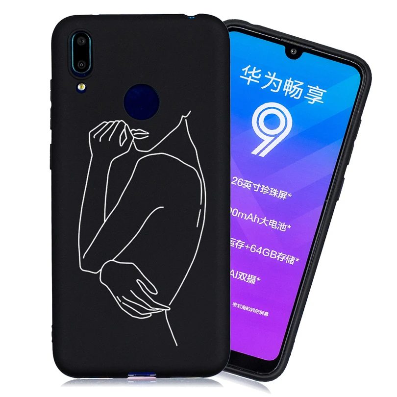 Для Huawei Y7 Prime 2019 Модный чехол окрашенный тонкий TPU задняя крышка для Y5 Y6 2018