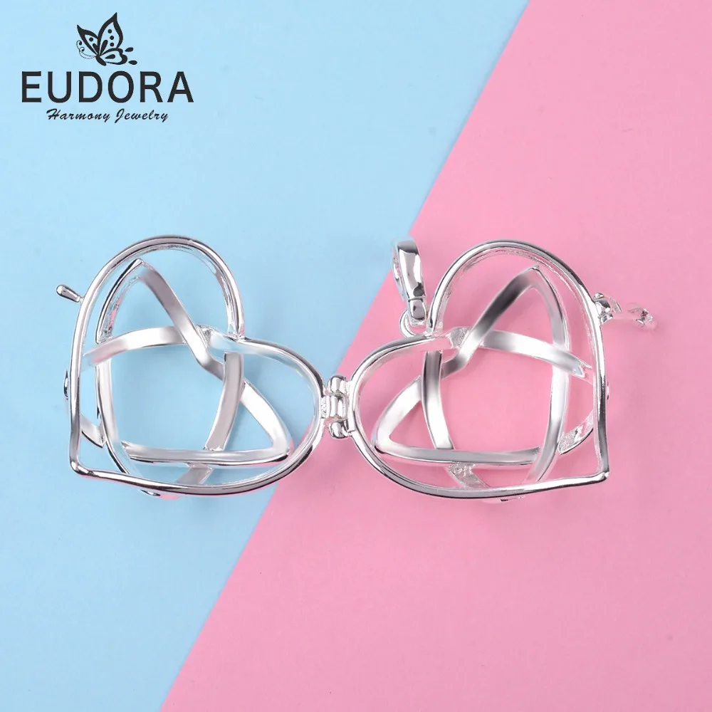 

Eudora Harmony Locket Cage Pendant Pregnancy Gift Wholesale Heart Women Pendant Baby Caller Baby Jewelry Maternity 5PC/lot K233