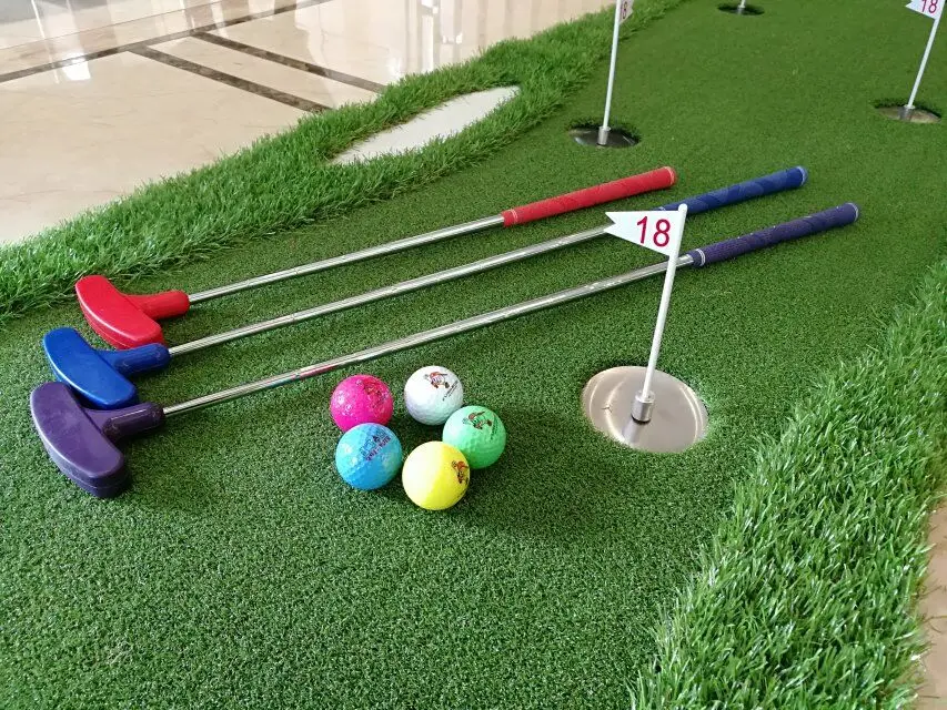 Новый FUNGREEN Golf 5 отверстий зеленый 75x300 см для тренировок в помещении и на улице