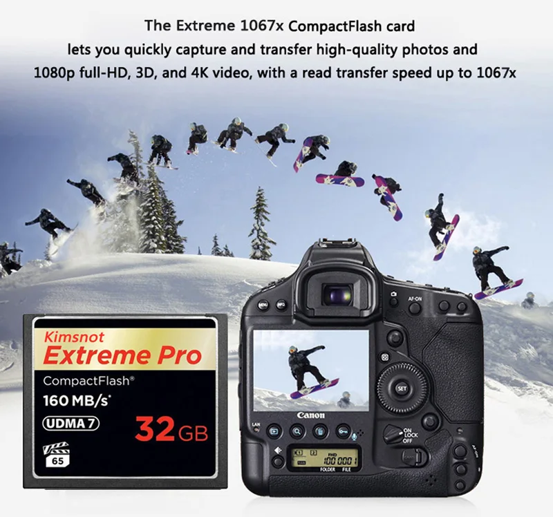 Kimsnot 256 ГБ 128 ГБ CF карта 160 МБ/с./с 64 Гб 32 Гб CompactFlash карта памяти Compact Flash карта 1067x UDMA7 для камеры Nikon Canon