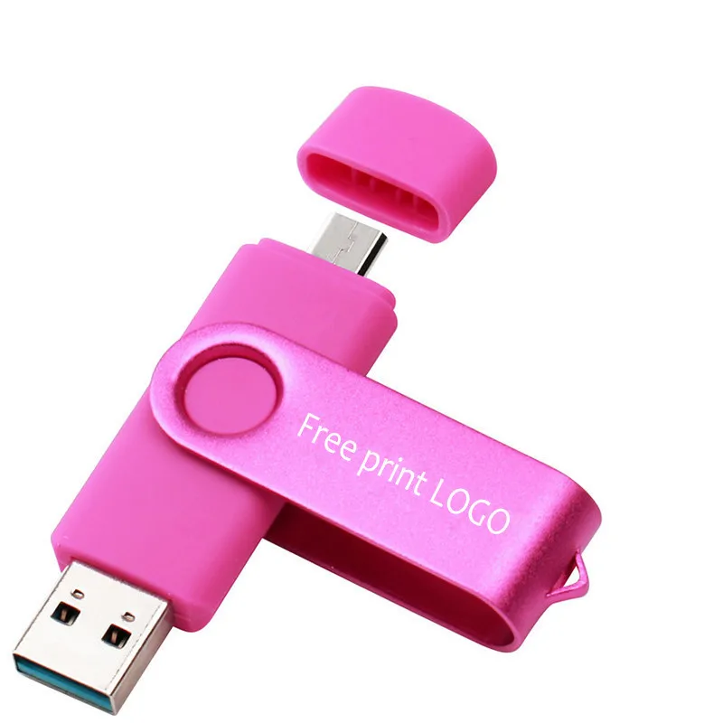 Pink JASTER USB OTG флэш-накопитель 8 ГБ 16 ГБ 32 ГБ 64 Гб 128 ГБ флеш-накопитель для Android мобильного телефона Micro(5 шт. бесплатный логотип - Цвет: Pink
