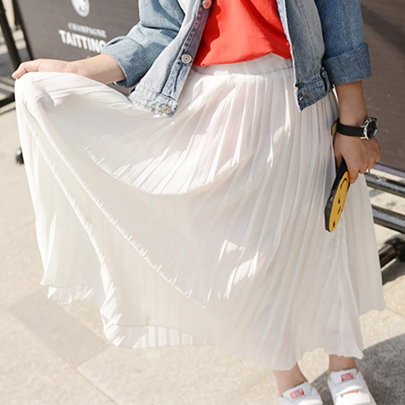 Длинные гофрированные шифоновые новые летние детские юбки для девочек богемная