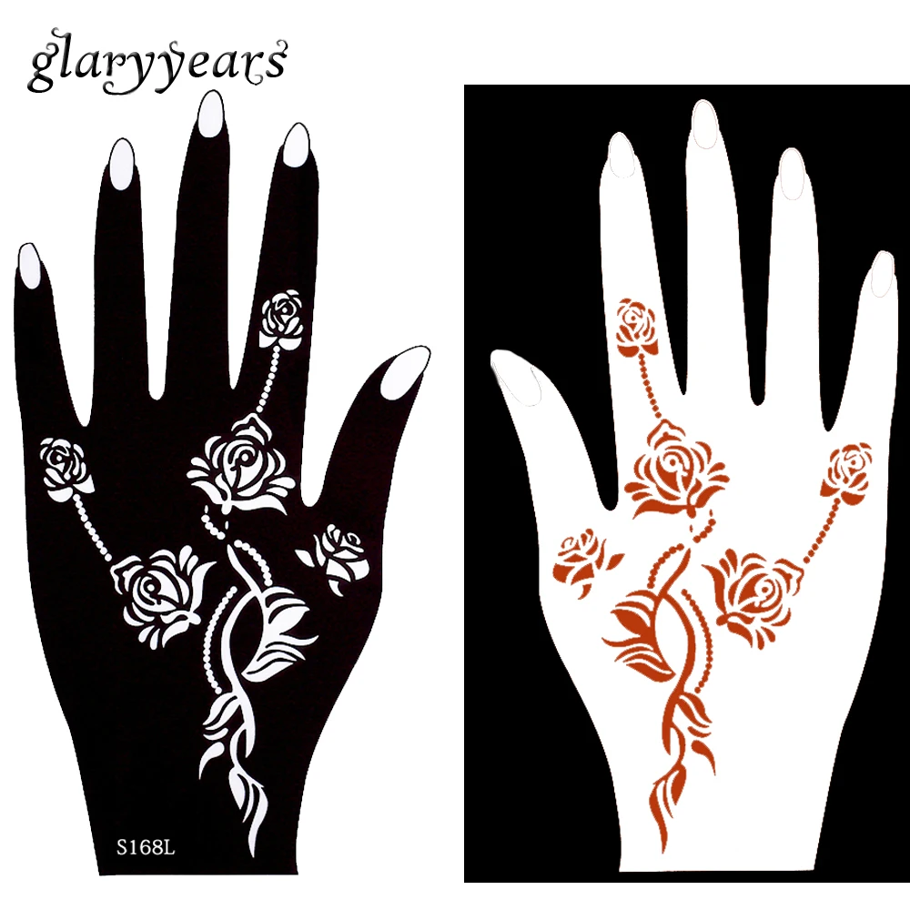 Трафарет Mehndi для татуировок с вырезами из хны трафарет женщин и девушек цветными