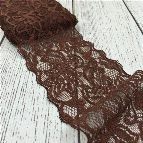 2Yards 8cm width 23colors Elastic Lace Fabric DIY Crafts Sewing Suppies Decoration Accessories For Garments Elastic Lace Trim - Цвет: Антикварная бронза