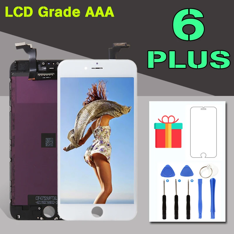 AAA Qualtiy дисплей с сенсорным экраном дигитайзер для iPhone 6+ Plus Замена завод ЖК-дисплей Все протестированные без битых пикселей
