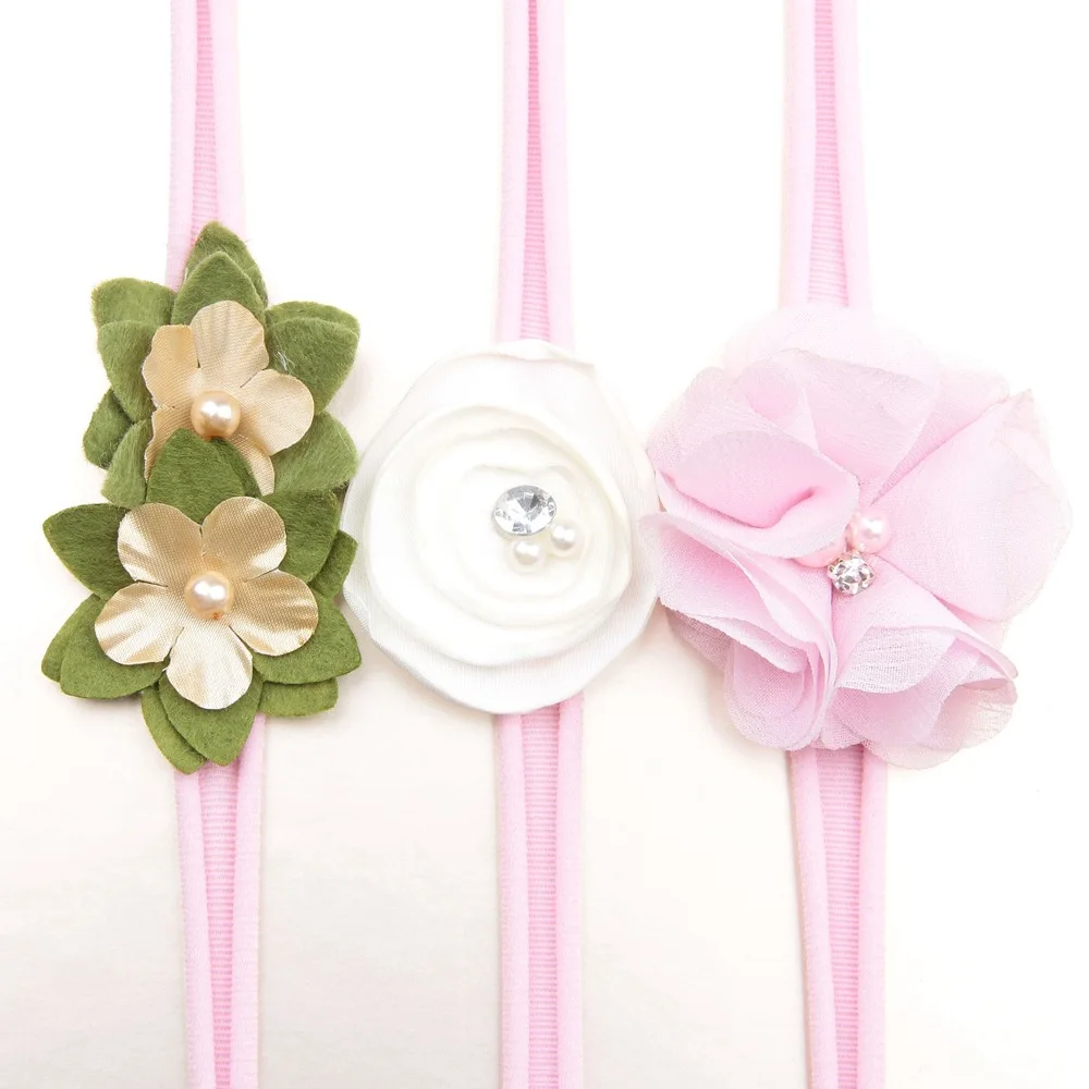 

Korean Girl Baby Headbands Newborn Baby Princess Floral Elastic Hairbands Kids Pearl Flower Fresh Style Cute Hair Accessories