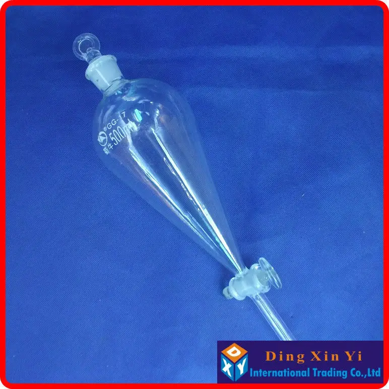 500 мл грушевидная разделительная воронка стеклянная Воронка в форме squib pear с