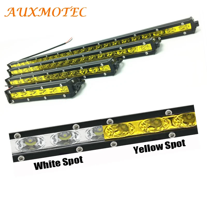 

Spot Led Work Light Bar Yellow White Barra Led Offroad Work Light 4WD 18w 36w 54w 72w 90w Single Row Light Bar Pickup 4x4 12V 24