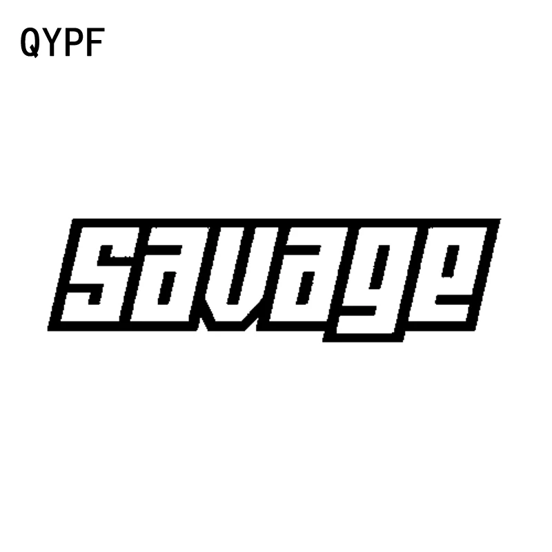 

QYPF 18 см * 4,9 см Модный SAVAGE Графический виниловый Декор Автомобильная Наклейка черный серебряный цвет