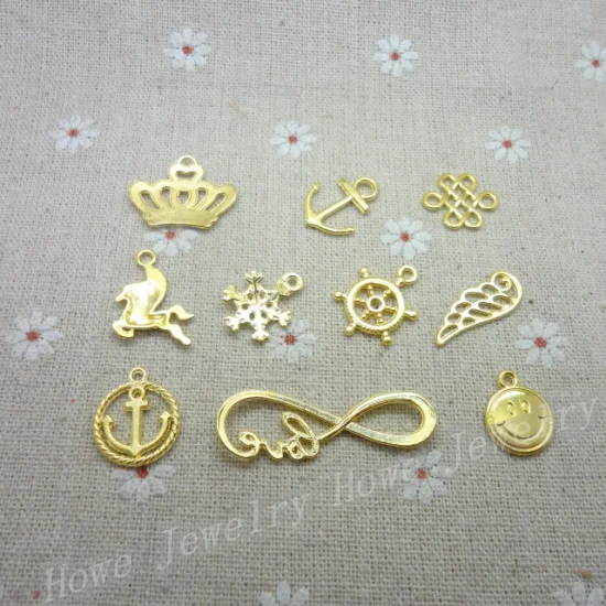 Взрывные модели смешанных 100 шт. подвесок с позолотой из цинкового сплава