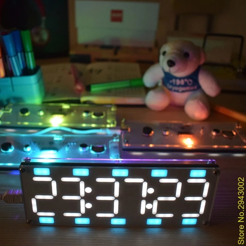2020 Новый DIY большой экран 6 значный двухцветный светодиодный комплект часов с