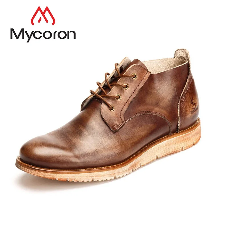 MYCORON/Новинка 2018 года мужские ботинки модные Ботильоны модная брендовая Зимняя