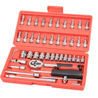 14 inch socket set car repair tool ratchet torque wrench combo tools kit auto repairing tool set car repair tool 46pcs