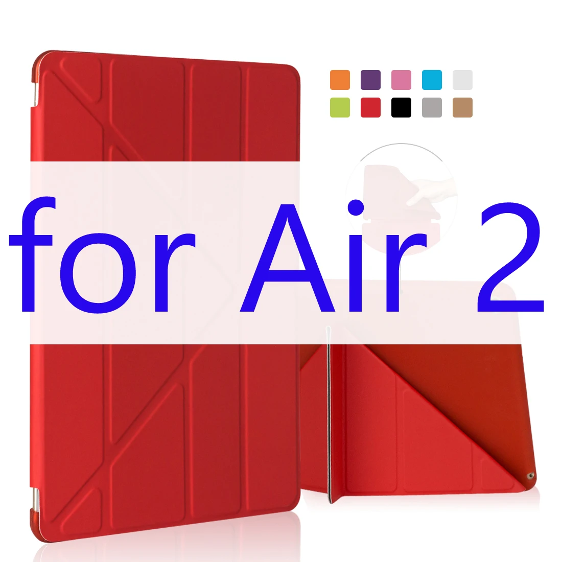 Red for Air 2 Для iPad Air 2 / Air 1 чехол, чехол для планшета Ультра тонкий тонкий кожаный PU+ силиконовый мягкий задний чехол для смарт-чехла для Apple iPad 5 6 автоматический спящий режим / пробуждение - Цвет: Red for Air 2