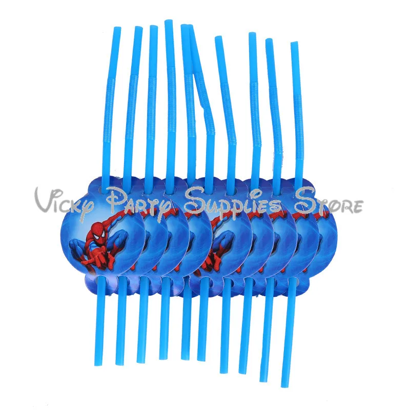 50pcs/lot Spider-man Disposable Tableware Set Birthday Baby Shower Cartoon Cup Plate Napkin Party Supplies | Дом и сад