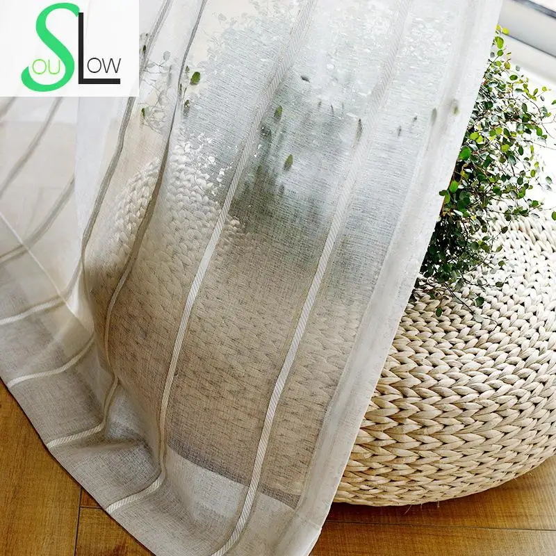 Занавески Slow Soul в полоску для экрана тюлевые и кухонные принадлежности