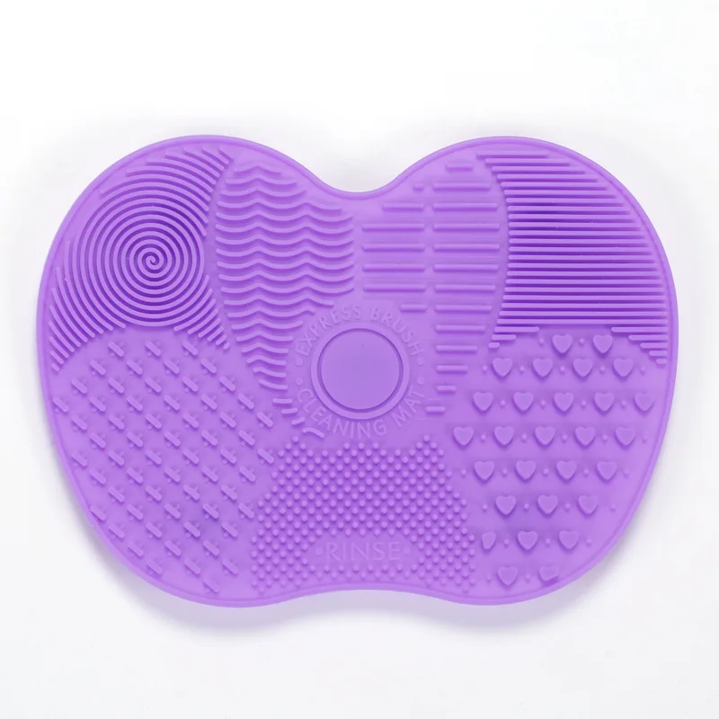 Purple Новейший 1 шт. силиконовый коврик для очистки кистей Косметическая кисть для мытья макияжа гель чистящий коврик основа губка для удаления макияжа доска - Handle Color: Purple
