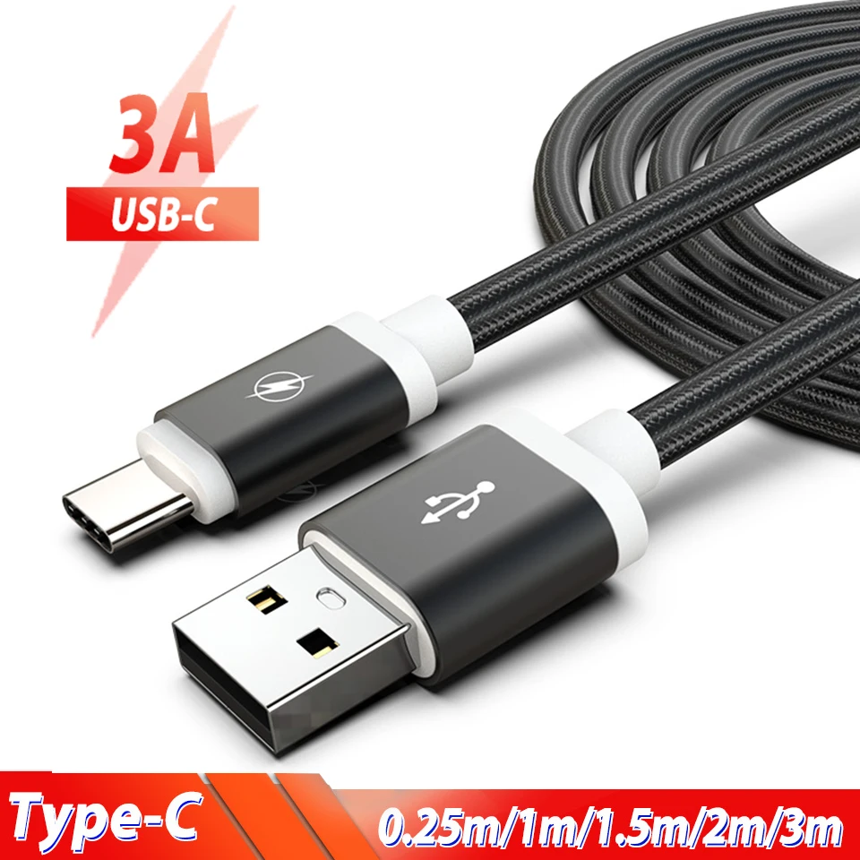 Кабель USB Type C 3 м 2 кабель для Huawei P30 P20 Lite Samsung Galaxy Note 10 8 A5 A7 2017 A70 зарядный телефона