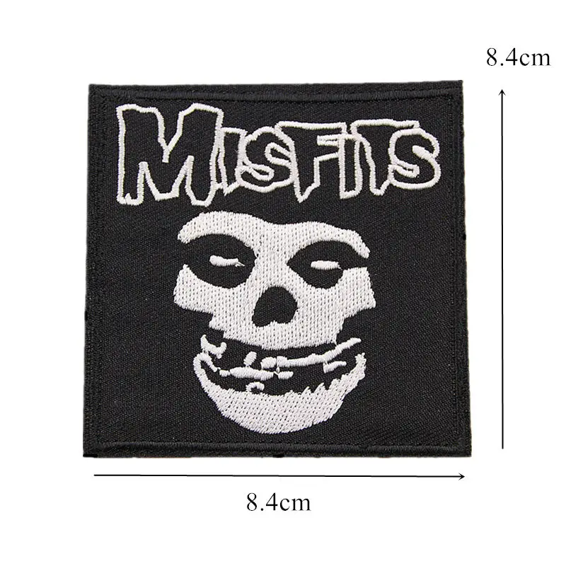 Вышитые нашивки Misfits с черепом в стиле панк рок пришить железо на значках для