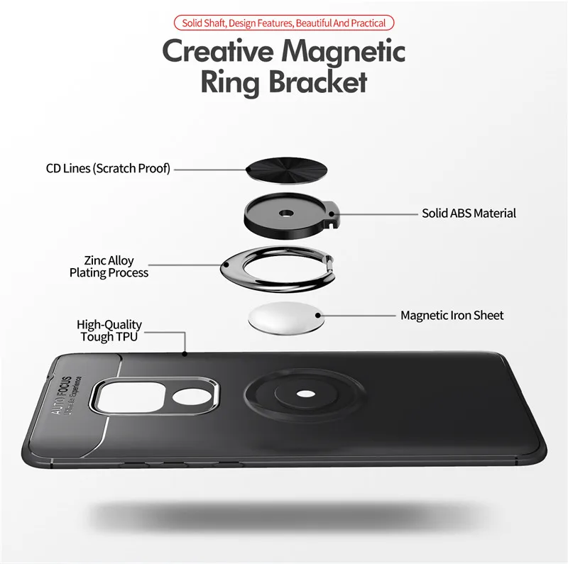 Для Huawei Mate 20 Pro Чехол Броня с магнитным кольцом силиконовый чехол для 20X9 10 Nova 3i P10