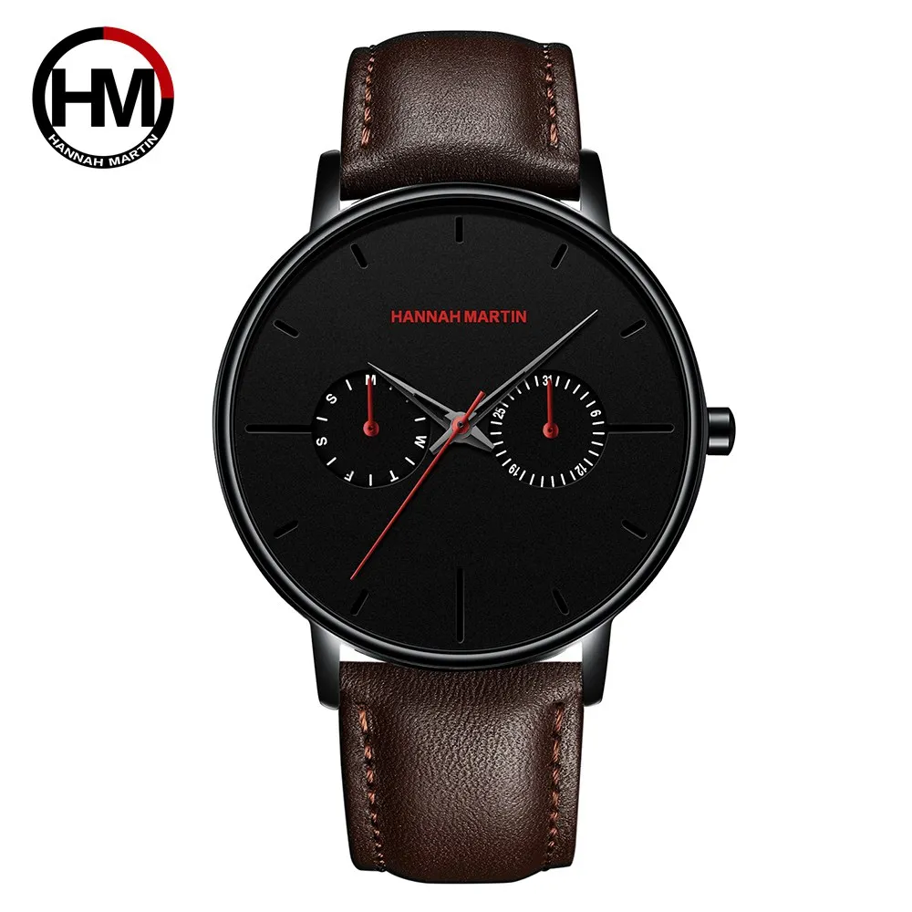 HM-150-P-brown Мужские часы от ведущего бренда, роскошные многофункциональные часы с маленьким циферблатом из нержавеющей стали, стильные водонепроницаемые наручные часы Relogio Masculino - Цвет: HM-150-P-brown