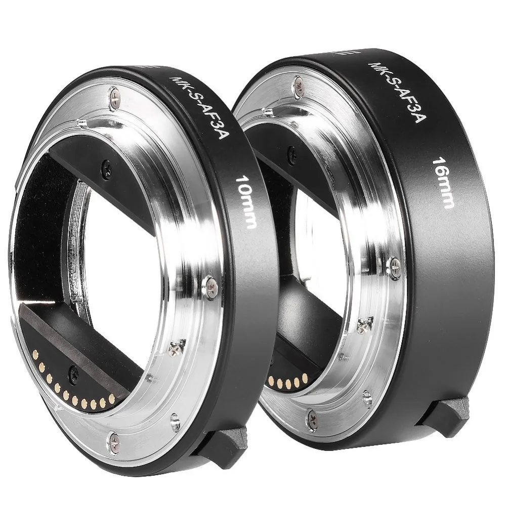 Макро Удлинительное Кольцо Meike кольцо адаптер с автофокусом 10 мм 16 для Sony E Mount A7 A7II