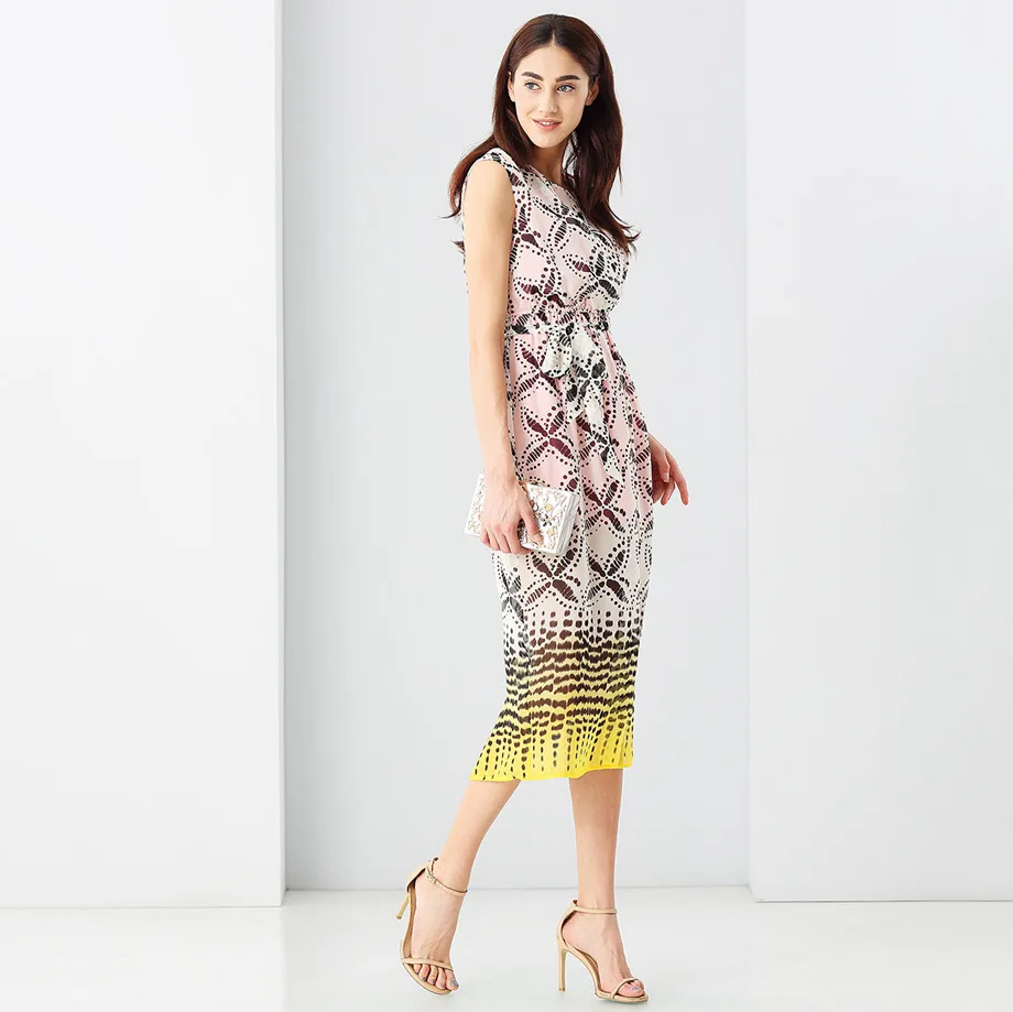 2017 Лето Новинка Последняя Мода женские желтый градиент узор Марка шелковые